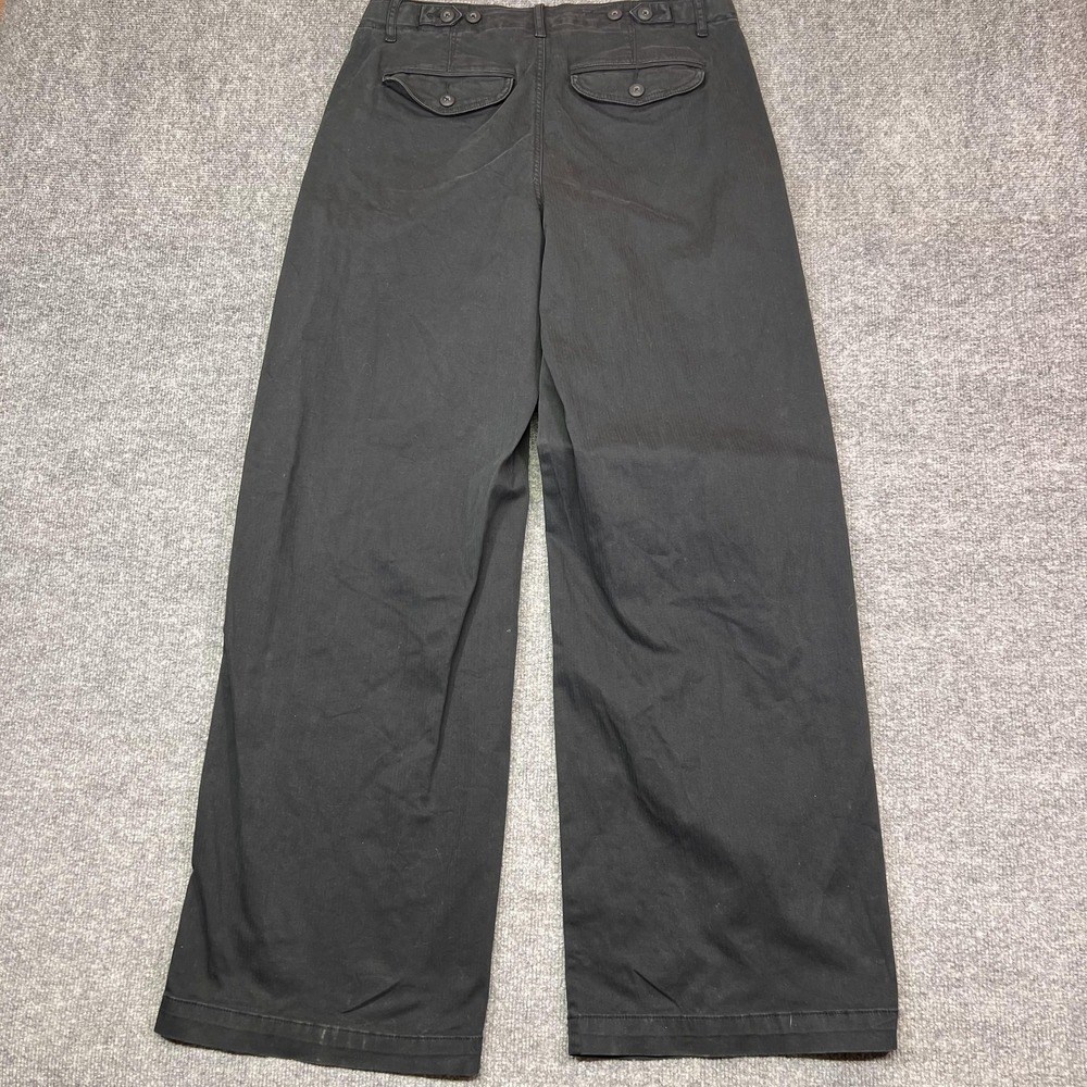 American Eagle Outfitters Pants Womens 10 Long Black Wide Leg Stretch Chino - Picture 3 of 12